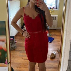 🌹Lace red velvet bodycon dress 🌹
